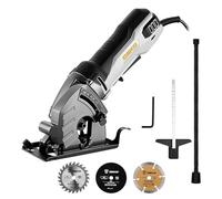 Mini Sega Circolare per Legno: DEKOPRO 600W Sega Circolare a mano 5500RPM, lame da 85mm, profondità regolabile fino a 27mm - Mini sega per legno, metallo, piastrelle, plastica