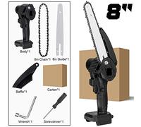 Mini Sega da Tavolo, 8 pollici Brushless 88VF a catena elettrica Mini motosega Taglierina for legno ricaricabile Potatura Utensile elettrico da giardino for batteria 18V(Only body)