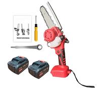 Mini Sega da Tavolo, elettrica senza spazzole da 6 pollici con oliatore for legno da potatura portatile senza fili for utensili elettrici da giardino for mini motosega a batteria(6 Inch 2 battery)
