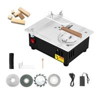 Mini sega da tavolo for hobby, mini seghe circolari da tavolo, sega da banco fai da te fatta a mano a 45° con alimentatore regolabile e lama for sega circolare HSS da 63 mm