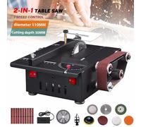 Mini sega da tavolo multifunzionale Sega portatile con taglio ad angolo 0-90 Set di seghe elettriche regolabili per sega da tavolo compatta e resistente per la casa