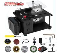 Mini sega da tavolo multifunzionale Sega portatile con taglio angolare 0-90 Set di seghe elettriche da 23000 giri/min per sega da tavolo compatta e resistente per la casa