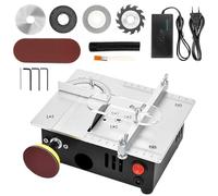 Mini sega da tavolo, sega da tavolo elettrica di precisione regolabile, altezza della lama regolabile, con 4 lame, 7 velocità, adatta per la lavorazione del legno