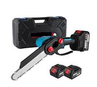 Mini Sega da Tavolo, Sega elettrica senza spazzole da 8 pollici 45000 RPM Potatura esterna senza fili Sega taglierina for legno da giardino con pentola for olio for batteria 18V(2 Battery Plug)