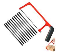 Mini Seghetto Set con 10 Lame Intercambiabili, Mini Sega Manuale Rosso Nero con Angolo Regolabile, Junior Seghetto Professionale per Plastica, Tubi in PVC, Tegole & Taglio del Legno