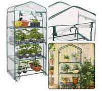 Mini serra balcone giardino 4 ripiani, metallo, foglio in PVC 69 x 49 x 157 cm