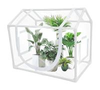 Mini serra da 55,9 x 38,1 x 35,6 cm, per interni ed esterni, piccola serra con porte di ingresso arrotolabili con cerniera, in plastica verde impermeabile, per proteggere le piante dal gelo freddo