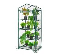 Mini Serra da Balcone 4 Ripiani 69x49x125 cm in PVC e Acciaio 69x49x155 cm 5873F