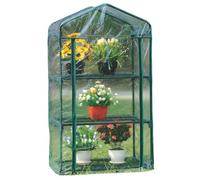 Mini Serra Green>it® con 3 Ripiani - 69x49x124 cm - Serra da Balcone in PVC Pieghevole - Per Erbe Aromatiche e Fiori - Copertura Trasparente con Doppia Cerniera