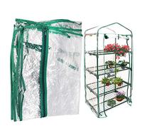 Mini serra in PVC trasparente, copertura portatile per piccole serre, con porta arrotolabile con cerniera, tenda impermeabile da giardino (supporto in ferro non incluso)