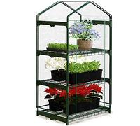 Mini serra per balcone pellicola 3 ripiani 125x69x49 cm