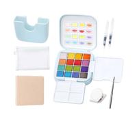 Mini Set Acquerelli Da Viaggio Set di Pittura Portatile con 16 Colori e