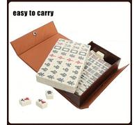 Mini set da gioco di mahjong, elegante scatola in pelle di serpente, mahjong portatile per viaggi e intrattenimento familiare, adatto come regalo di compleanno, regalo di Capodanno, gioco e regalo di 