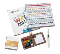 Mini set di acquerelli da viaggio, set di acquerelli da viaggio, tavolozza portatile in legno e album da disegno, finitura in noce con clip in metallo, ideale per artisti e principianti