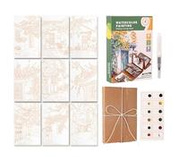 Mini set di acquerelli, quaderno di lavoro artistico, mini kit per pittura, per schizzi di viaggio, diario all'aperto, famiglia, scrivania, principianti, artisti adulti