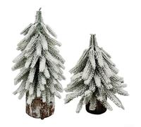 Mini set di alberi di Natale, pini artificiali da tavolo con base in legno, decorazioni stagionali per vacanze invernali per casa e ufficio