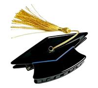 Mini set di fermagli per capelli con cappellini graduati e nappe gialle, graziose clip per capelli per feste di laurea