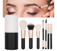 Mini set di pennelli da trucco, 7 pezzi, strumento a setole morbide con custodia da viaggio, pennelli da trucco | per ragazze e donne principianti da viaggio