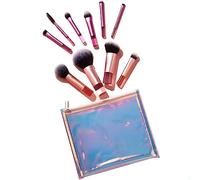 Mini Set di Pennelli per Trucco con Setole in Fibra Morbida, Kit di Pennelli Cosmetici Viaggio Portatili 10 Pezzi per Comodi Strumenti per il Trucco, con Manico in Gomma e