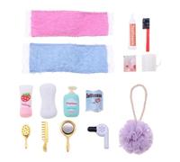 Mini Set Di Per Il Bagno - Puntelli Di Simulazione In Lega, Specchio Per Pettine Per Asciugacapelli, Modello Di Vanità Per Casa Delle Bambole | Set Di Per Kit Di Decorazione In Min