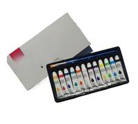 Mini set di pittura ad acquerello, kit da viaggio portatile con tavolozza di 8/15 pozzetti in noce/acrilico, include mini album da disegno e lavagna per artisti (set di pittura ad acquerello (12