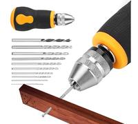 Mini set di utensili per trapano a mano, portatile, con 10 punte elicoidali di precisione (0,8-3,0 mm), piccole punte manuali per gioielli, lavorazione del legno, elettronica, modellismo