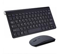 Mini set tastiera e mouse wireless, 2,4 G, tastiera USB senza fili e pettine per mouse silenzioso con ricevitore nano USB, durata della batteria 12 mesi, 12 scorciatoie multimediali per computer, PC