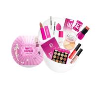 Mini Set Trucco Donna - Kit 10 Pezzi con Palette 16 Colori, Rossetto, Olio Labbra, 2 Rossetti Liquidi Opachi, Blush Stick, Correttore 3 Colori, Pennelli e Spugna - Regalo Perfetto Ragazza