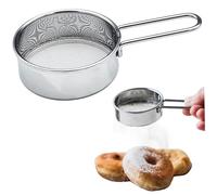 Mini setaccio per farina da 2, 5 in acciaio inox a maglia fine con manico lungo, filtro per zucchero a velo, cacao e tè per cuocere al forno, spolverare il caffè e preparare dolci