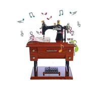 Mini Sewing Machine Music Box Mechanical Birthday Gift Table Decor