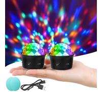 Mini Sfera da Discoteca 2 Pcs Mini Sound Attivato Palla da Discoteca RGB Effetti