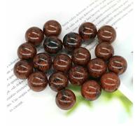 Mini sfera di da 16 mm, pietra naturale, decorazione per la casa, pietra preziosa tascabile, quarzo curativo Reiki, ametista, perlina rotonda, esemplare minerale - ossidiana rossa - 5 pezzi