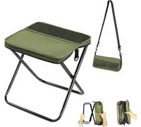 Mini sgabello pieghevole da campeggio, piccola sedia pieghevole da pesca, sedia da pesca leggera, per esterni con cinghia regolabile, sgabelli da campeggio portatili e sedia pieghevole (verde, piccolo
