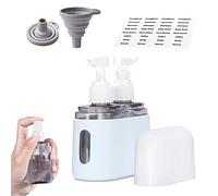 Mini Shampoo Dispenser Portable Travel Bottle Set, Refillable Travel Bottles Set for Toiletries, Mini Shampoo Shower Lotion Travel Dispenser (2 in 1,Blue)