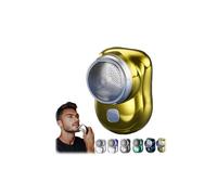 Mini Shave Portable Electric Shaver, Electric Razor for Men, Waterproof, Fast Charging Long Battery Life Double-Ring Magnetic Cutter (Gold)