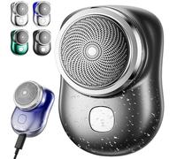 Mini Shaver for Men, Portable Pocket Size Electric Shaver, USB Rechargeable Waterproof Lightweight Wet and Dry Shaver (Black)
