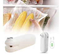 Mini sigillante per sacchetti 2 in 1, sigillatore a caldo con taglierina, strumento di sigillatura a caldo per sacchetti ricaricabili USB C, sigillatrice portatile per alimenti, per chip, sacchetti di