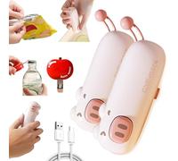 Mini sigillante per sacchetti con taglierina e magnete, 2 pezzi, mini sigillatore e taglierina ricaricabile, per uso domestico, portatile, in plastica, per snack, conservazione della freschezza degli