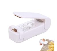 Mini sigillante termico portatile da cucina, 2 in 1, sigillatore di calore portatile, sigillatore di calore portatile, per sacchetti di plastica, alimenti, snack, frutta, biscotti freschi (bianco)