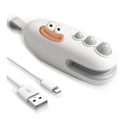 Mini sigillatore e taglierino per sacchetti, 2 in 1, ricaricabile con USB-C, portatile, per snack, patatine, sacchetti di plastica, conservazione degli alimenti, viaggi, campeggio, cucina (bianco