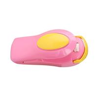 Mini Sigillatore per Sacchetti Portatile a Batterie con Base Magnetica, Saldatrice a Caldo per Alimenti (2 batterie AA)(Pink)