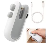 Mini Sigillatore Ricarica USB Mini Sigillatore Termico per Sigilla Sacchetti 2 in 1 Sigillatore con Taglierina Incorporata Mini Sigillatrice per Sacchetti per Sacchetti di Plastica e Snack (Bianco)