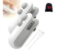 Mini Sigillatrice Per Sacchetti Con Taglierina E Magnete, Termosigillatrice Ricaricabile 2 In 1, Mini Sigillatrice Portatile Magnetica, Mantiene Il Cibo Fresco E Gustoso (2White)