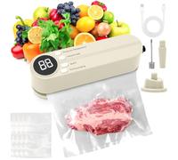 Mini sigillatrice per sottovuoto, portatile, 60 KPA con 3 livelli di temperatura, ricaricabile, mini sacchetto, sigillatrice a mano, per sacchetti di plastica, sacchetto snack (bianco)