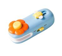 Mini sigillatrice ricaricabile con taglierina integrata, 2 funzioni in 1, ideale for l'uso in cucina(Blu)