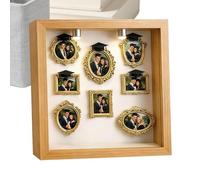 Mini Silhouette Box Museo Da Da Sé, Cornice Della Scatola Del Museo Con Luce,Con 8 Mini Cornici Per Foto Dorate E 6 Cappellini Sconti Laurea,Per Festa Di Compleanno,Sconto Laurea,Famiglia
