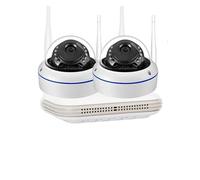 Mini Sistema di telecamere WiFi da 3 MP, Visione Notturna a infrarossi, 8 canali, NVR, Kit di videosorveglianza CCTV con rilevamento del Volto e Audio(1T,NVR And 2Cameras)