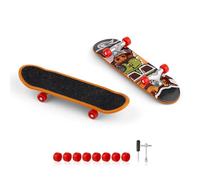 Mini Skateboard da Dita, 2 Pezzi Fingerboard con Superficie Smerigliata, Mini Skateboard con Motivi Casuali, Design Sofisticato, Adatto Come Piccolo Regalo per Adolescenti 0XBIT