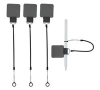 Mini Skater Cordino elastico in plastica con anello in silicone e supporto per penna per legare penna stilo a tablet da disegno, set da 4 (grigio)