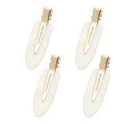Mini Skater Fermagli per capelli piccoli, 6 cm, senza pieghe, senza piega, graziosi, accessori per donne sottili, ricci e sottili, per acconciature, confezione da 4 (bianco latte)